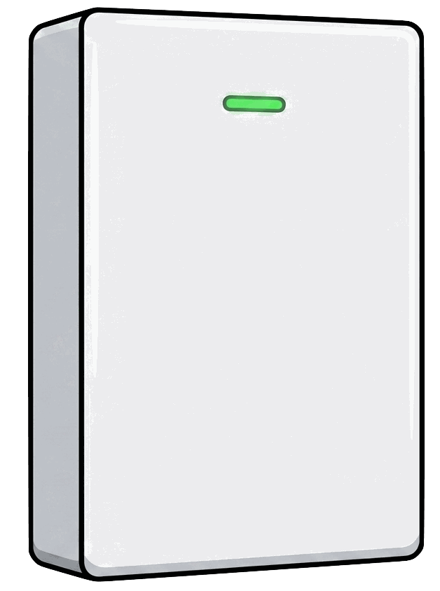 Illustration of a home battery