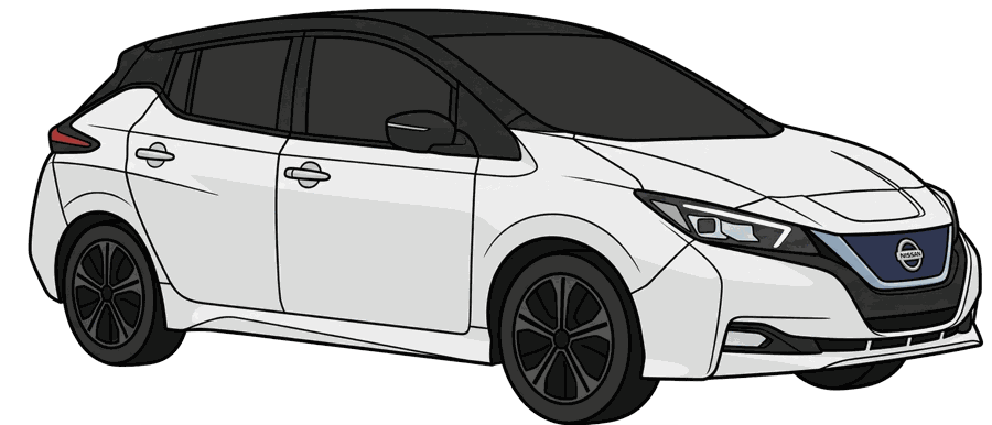 Illustration of a small electric car